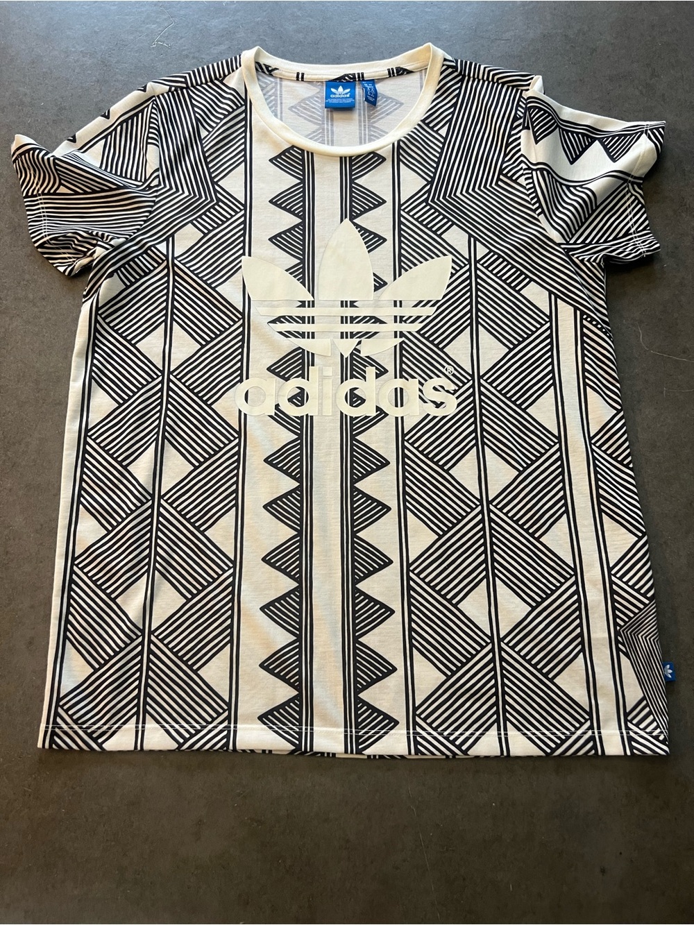 adidas Black & White Geometric Tee and Legging Set